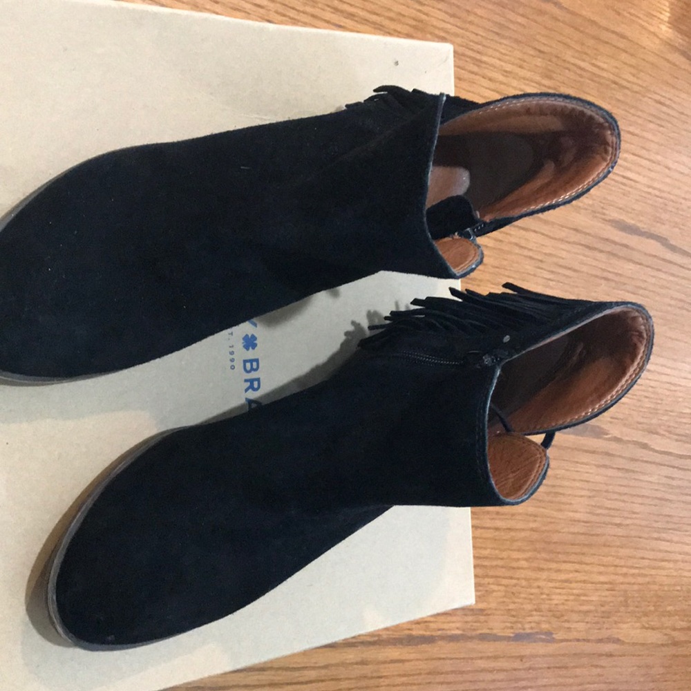 Lucky Brand black oiled suede boot